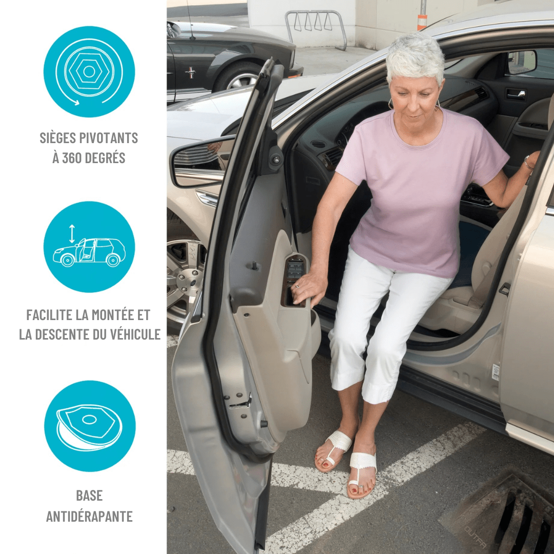 Coussin pivotant 360° pour voiture — Entrée et sortie sans effort