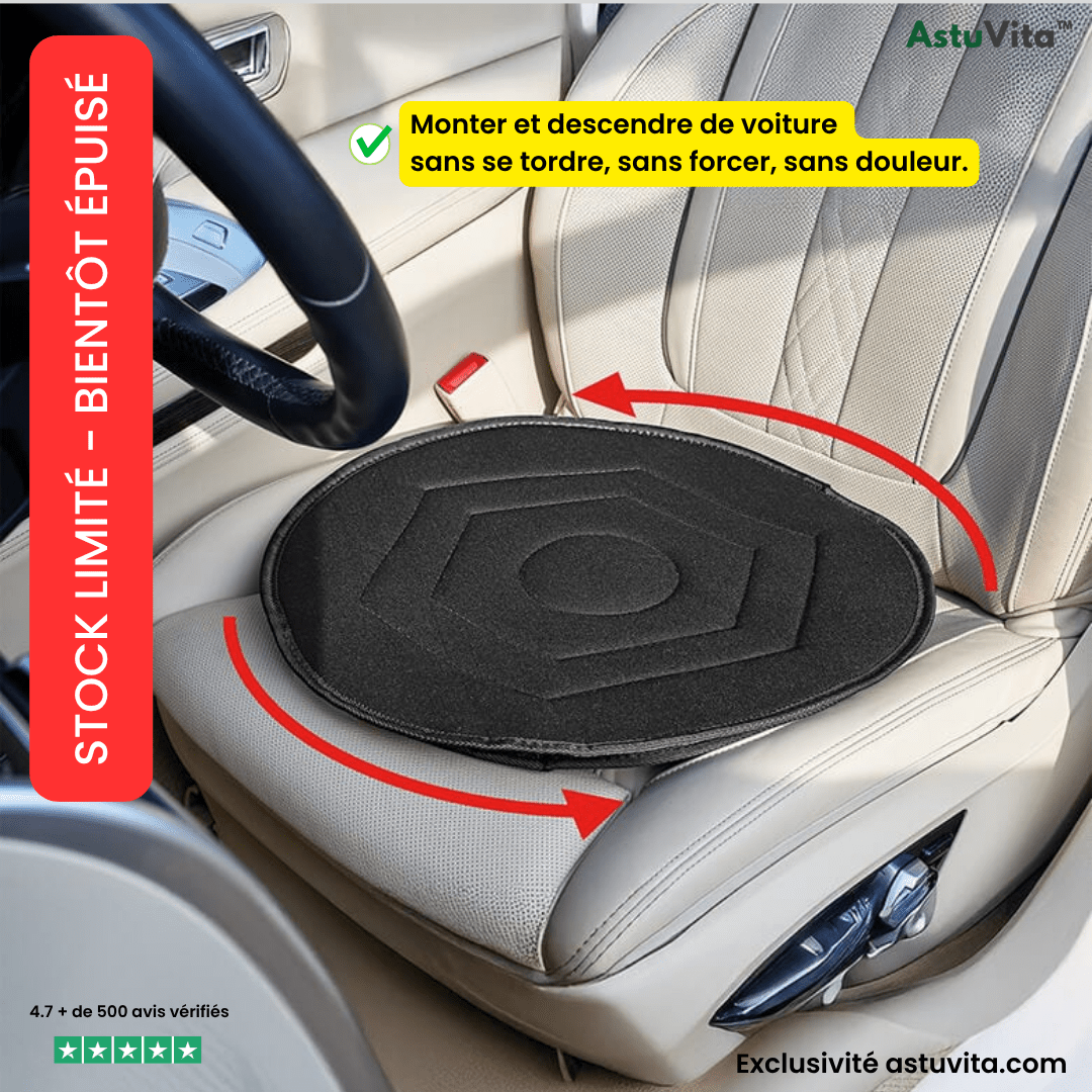 Coussin pivotant 360° pour voiture — Entrée et sortie sans effort