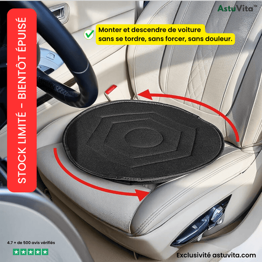 Coussin pivotant 360° pour voiture — Entrée et sortie sans effort