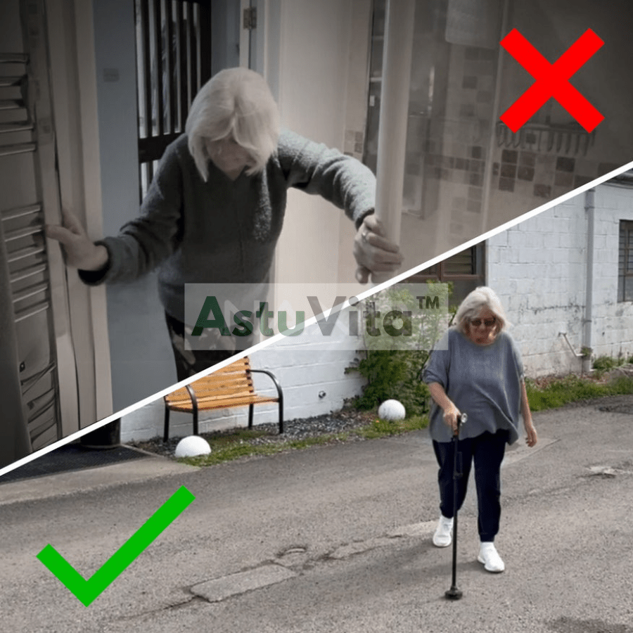 Der Gehstock, der Ihnen hilft, selbstständig aufzustehen und zu gehen, ohne Angst vor einem Sturz zu haben